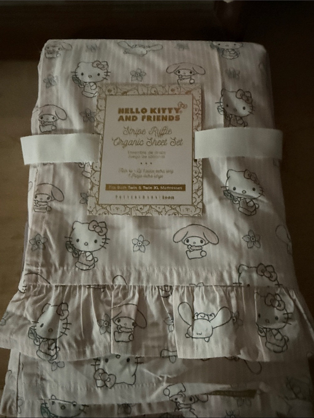 Pottery Barn Hello Kitty, My Melody, and Cinna Pink and White Organic  Sheet